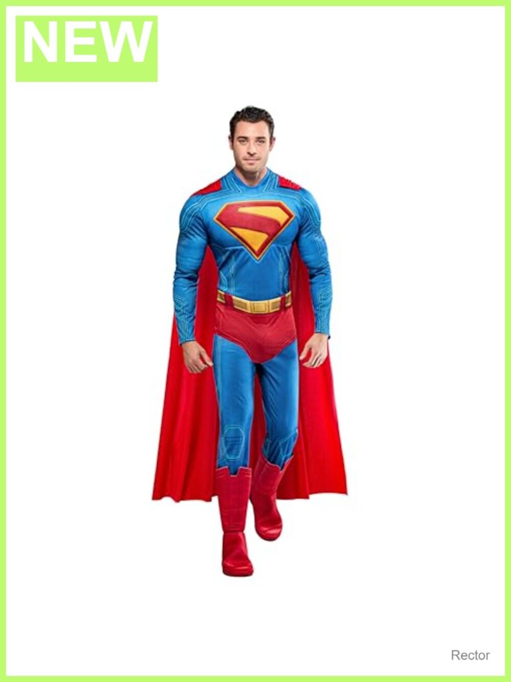 Men's XL Superman Costume Jumpsuit With Cape